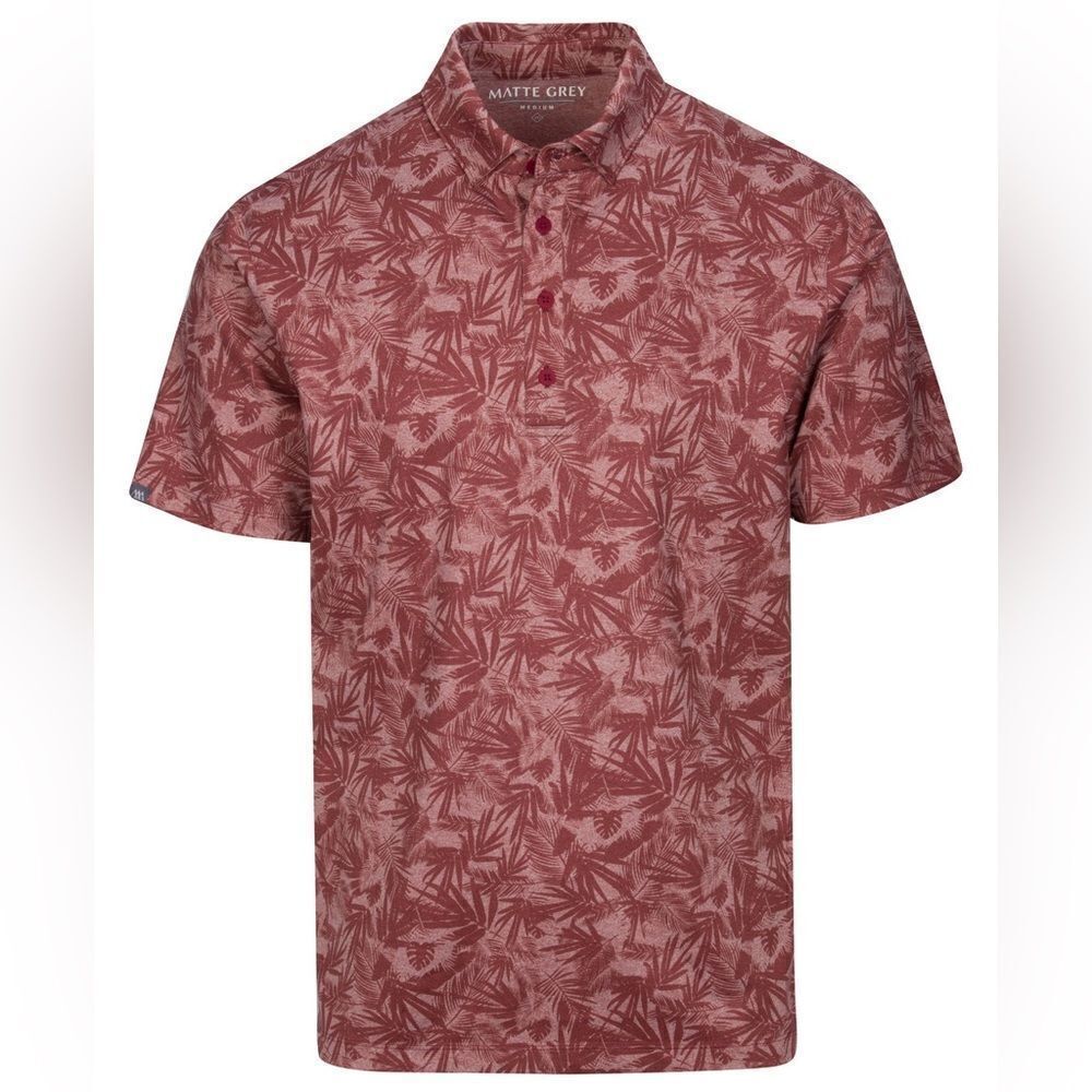 Matte Grey Captain Cabo Golf Polo CALI RED HEATHER Medium